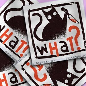 3pc - WHAT? Black Cat Sticker Decal Pack – Tumbler, Laptop